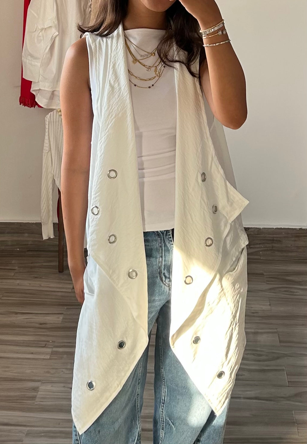 White Vest with Rings