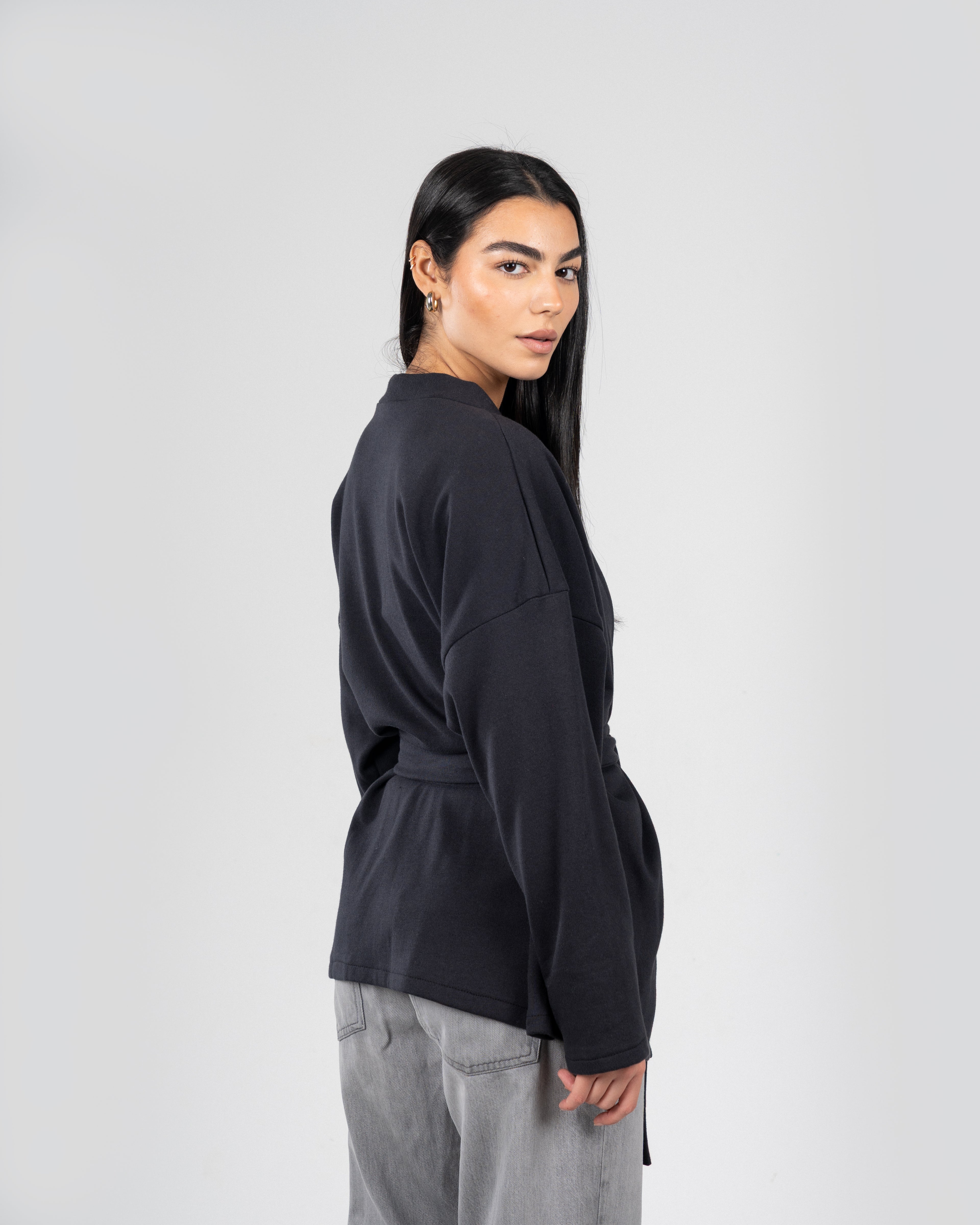 The Wrap Cardigan in Black