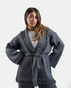 Fringe Knit Set in Grey