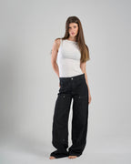 Straight Leg Raw Denim in Black