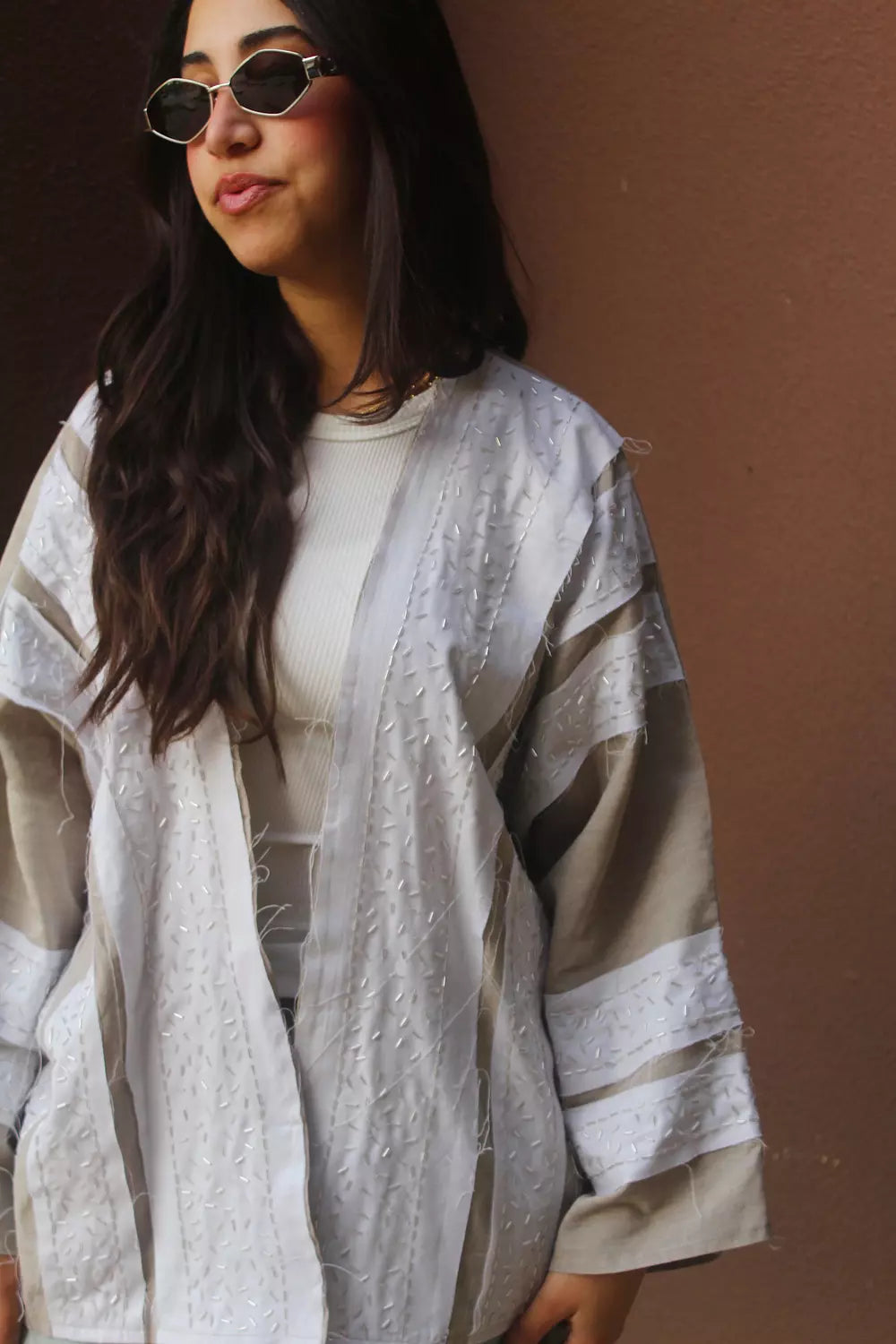 The Linen Muse Beaded Cardigan