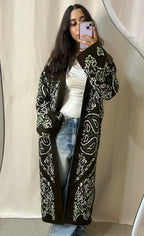 Patches Knit Cardigan in Brown