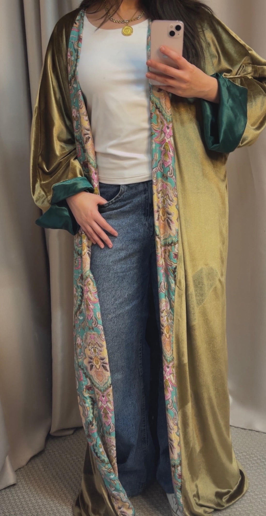 Velvet Kaftan with Paisley Lining