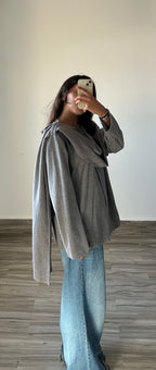 Tricot Scarf Cardigan