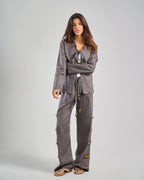 Pure Linen Pants in Grey