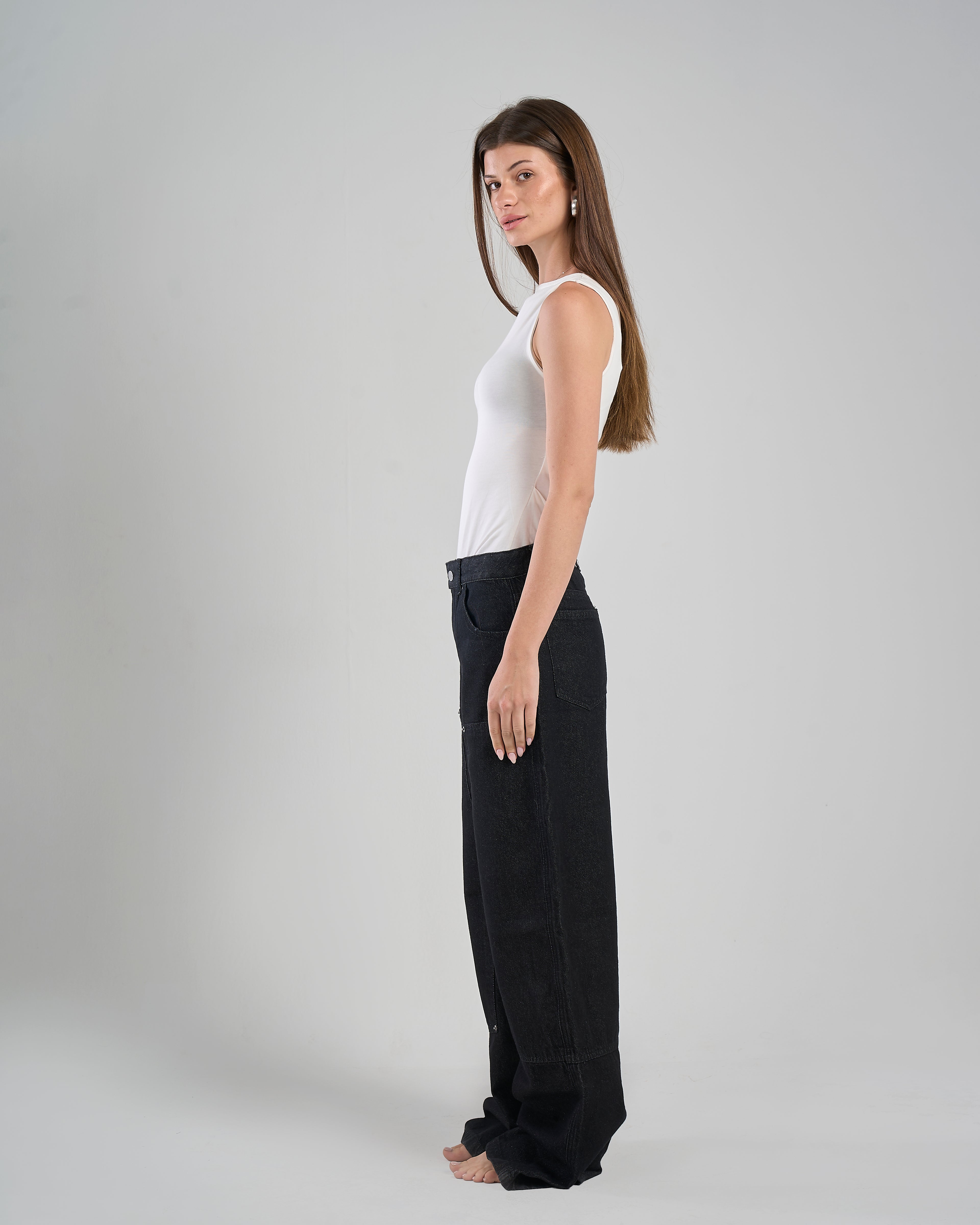 Straight Leg Raw Denim in Black
