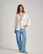 Pearl Buttons Cardigan in White