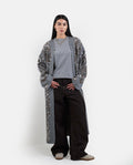 Patches Knit Cardigan in Grey