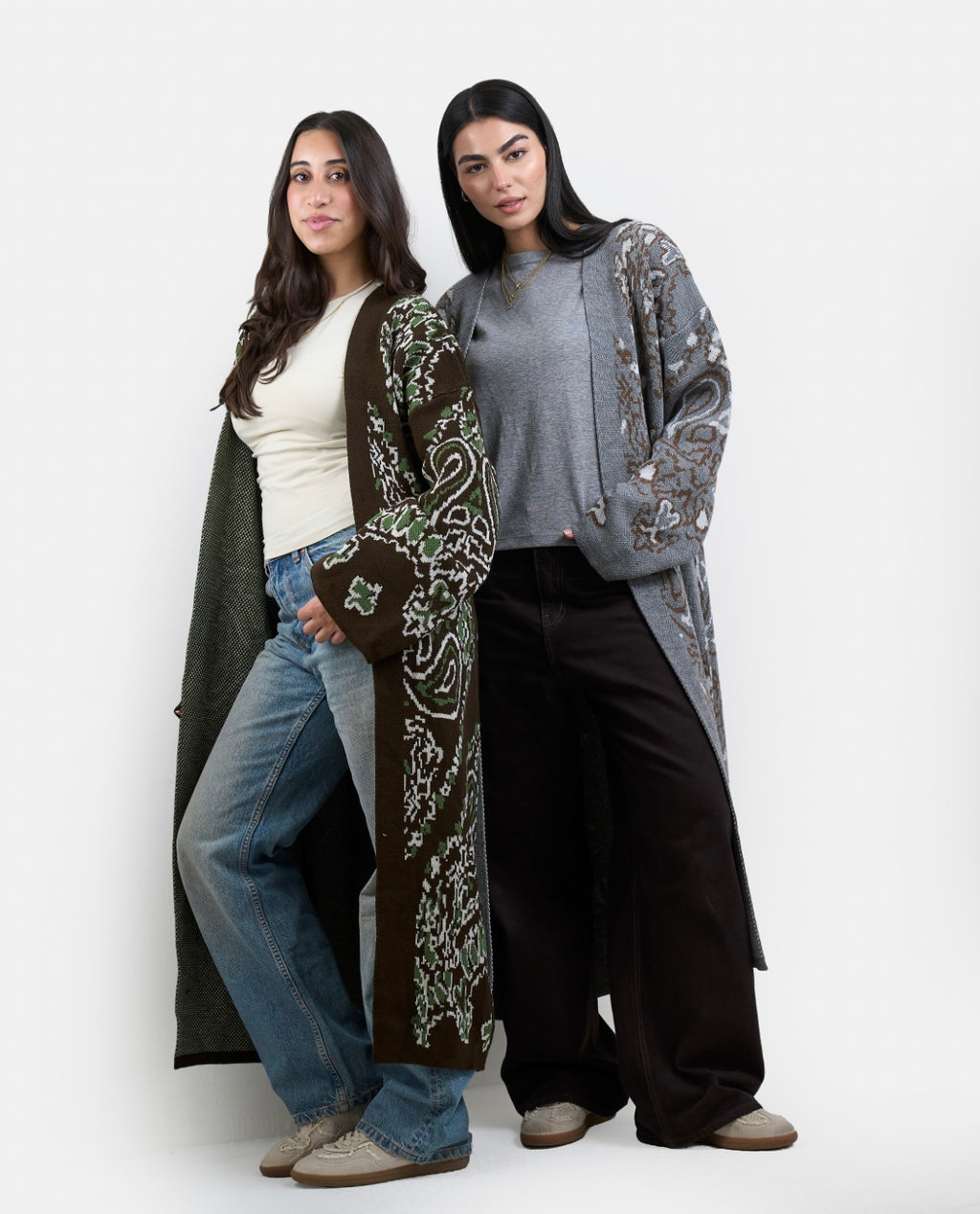 Patches Knit Cardigan in Brown