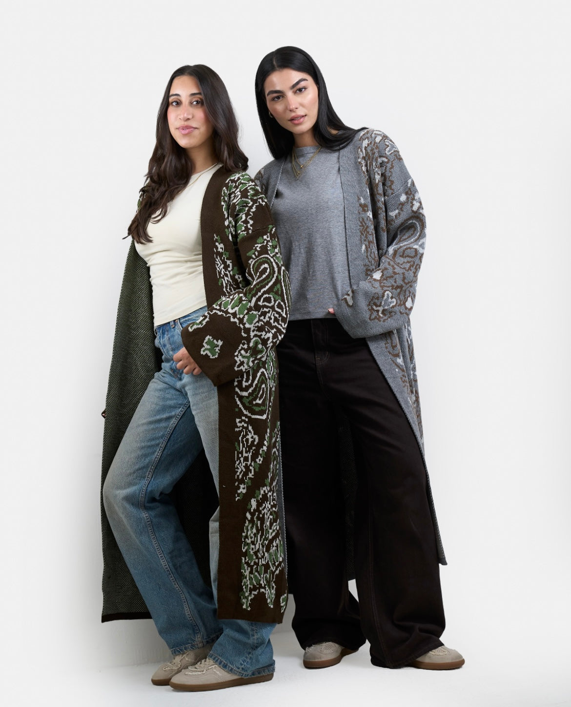 Patches Knit Cardigan in Brown