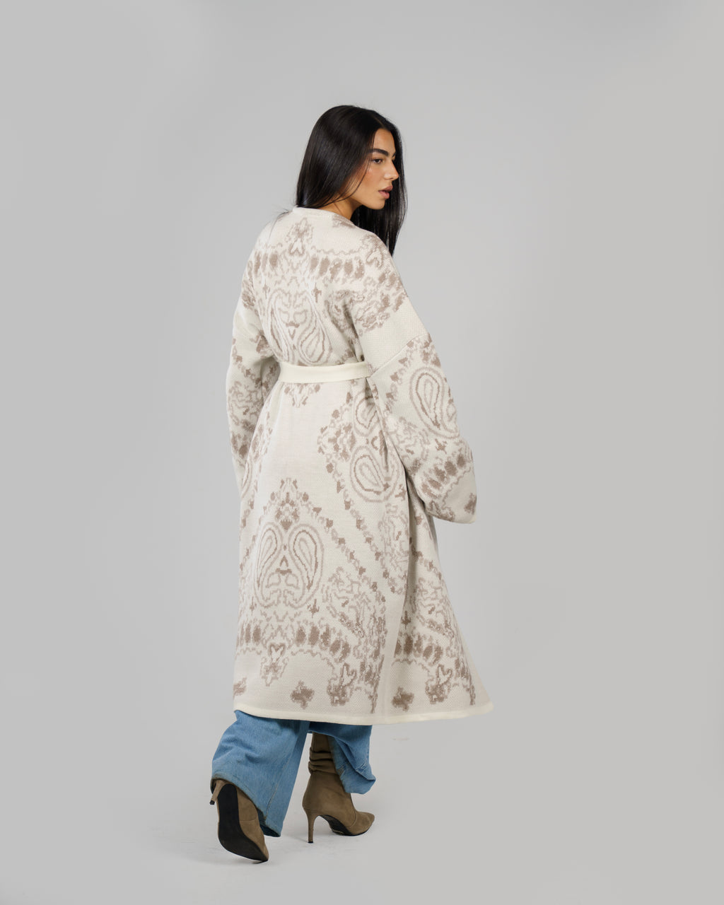 Patches Knit Cardigan in Creme