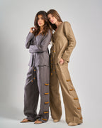Pure Linen Pants in Grey