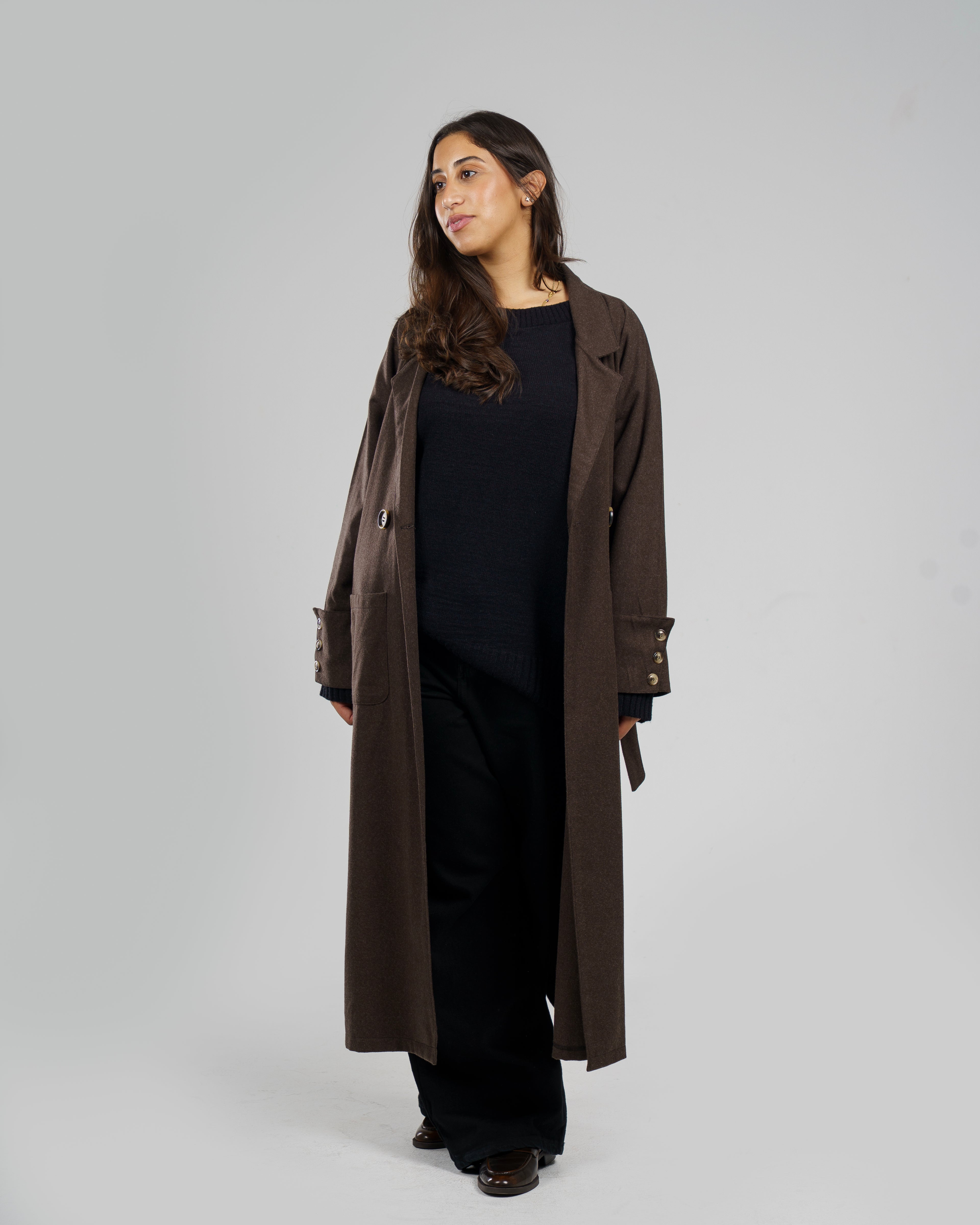 Wool Coat in Brown