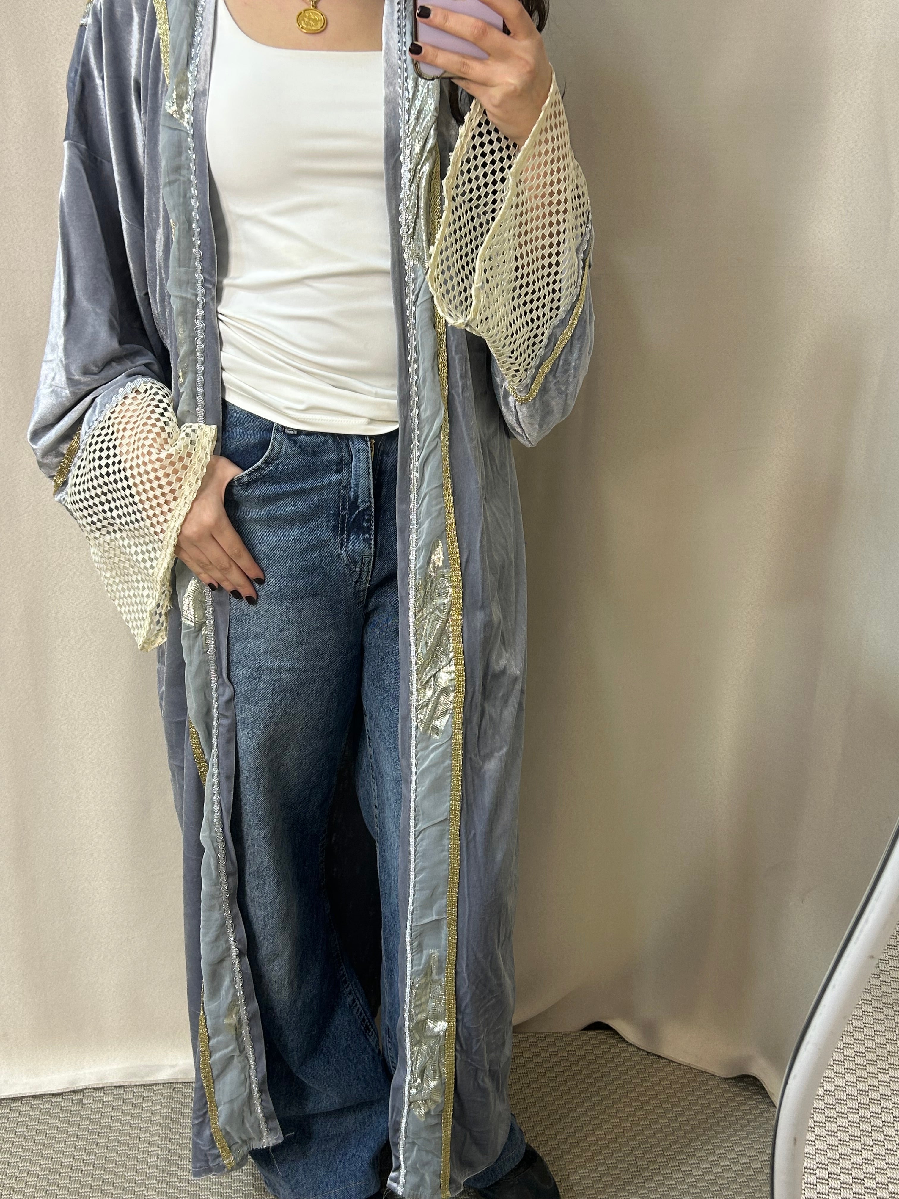 Grey Velvet Kaftan