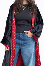 Velvet Lined Kaftan in Red