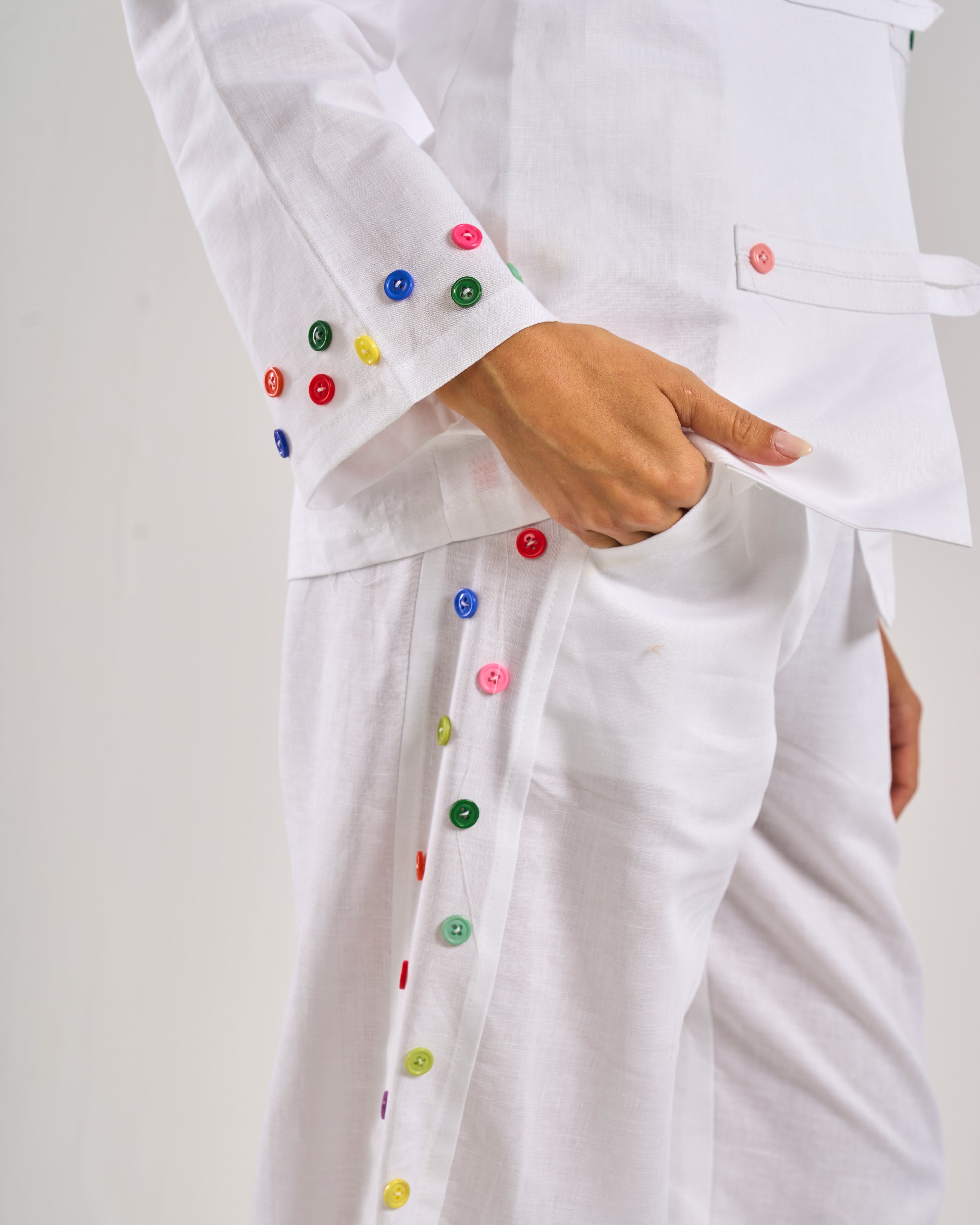 Pure Linen Pants in White