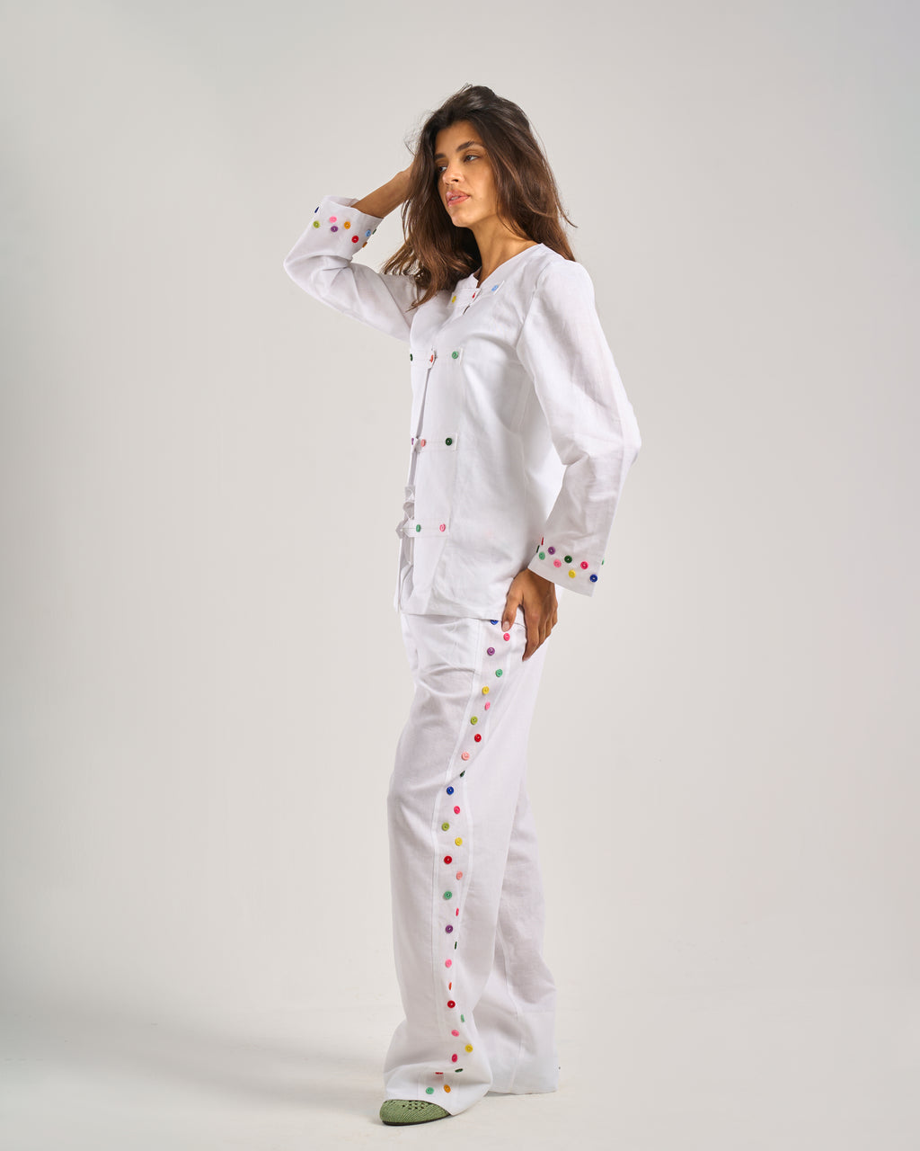 Pure Linen Pants in White