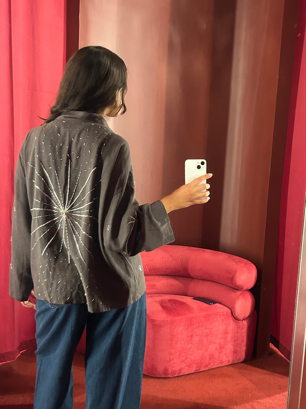 The Star Linen Top in Grey