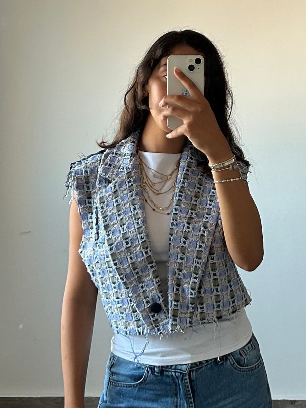 Denim Patches Vest M