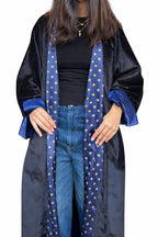 Velvet Lined Kaftan in Blue