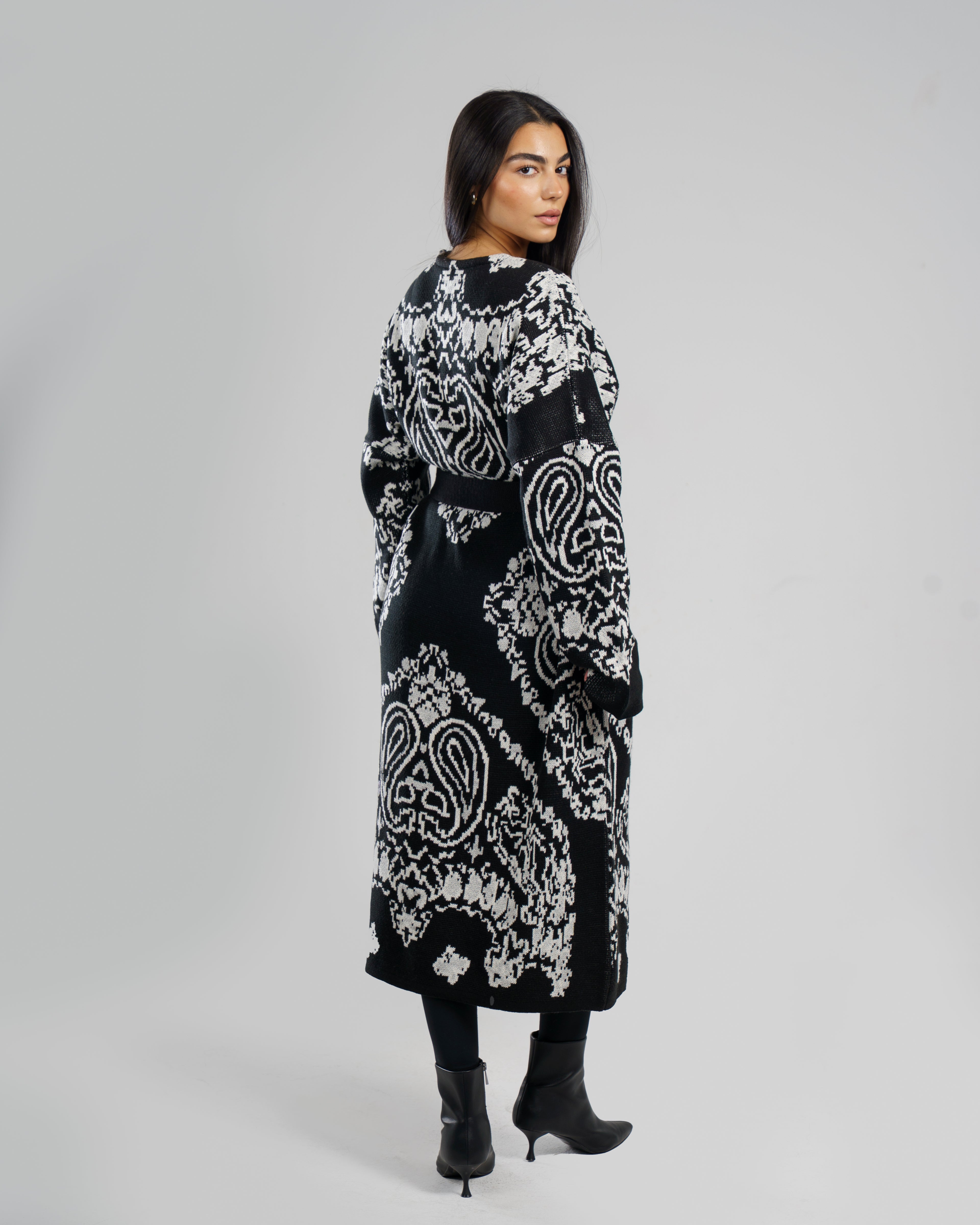 Patches Knit Cardigan in Black