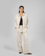 Creme Suede Pierced Set