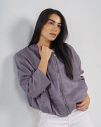 Balloon Suede Jacket in Grey