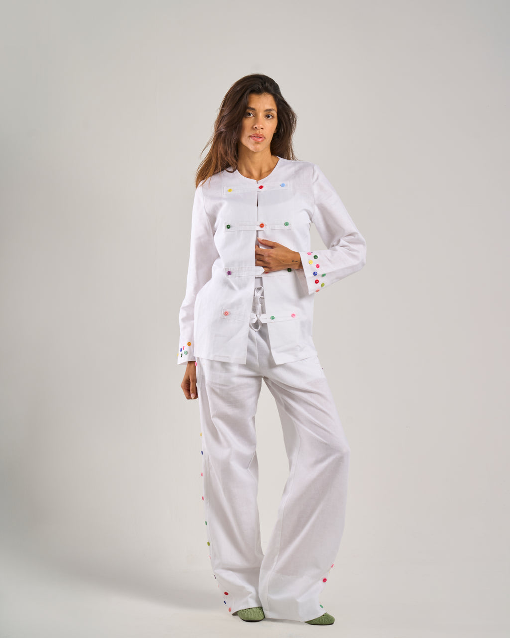 Pure Linen Pants in White