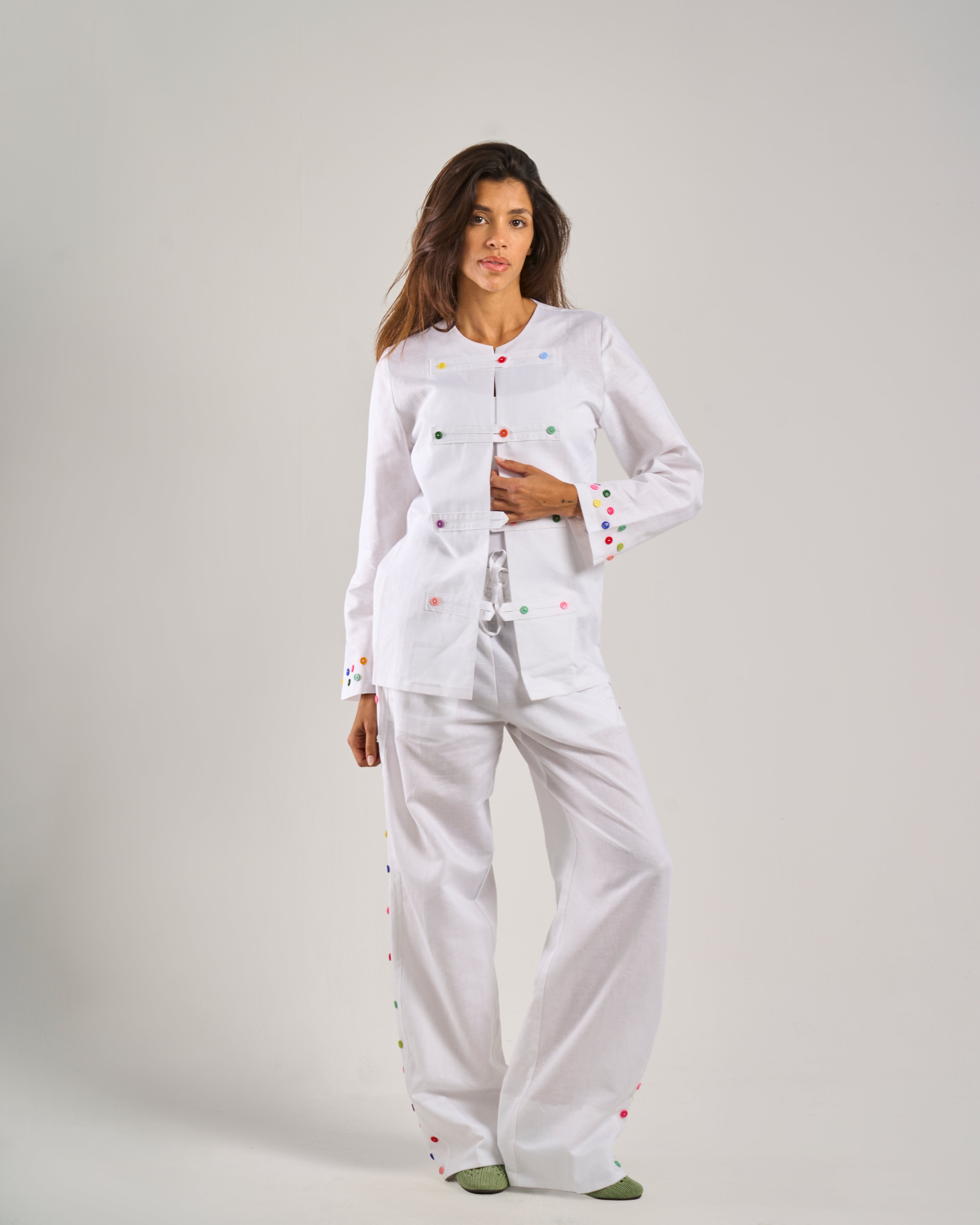 Pure Linen Pants in White