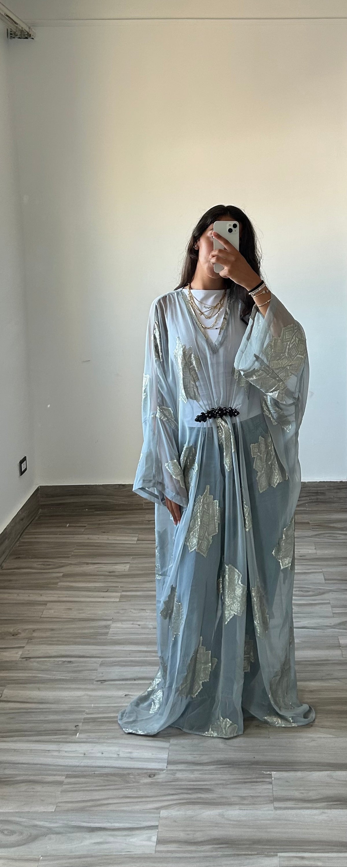 Silver Kaftan Dress