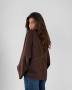 The Star Linen Top in Brown (Exclusive)