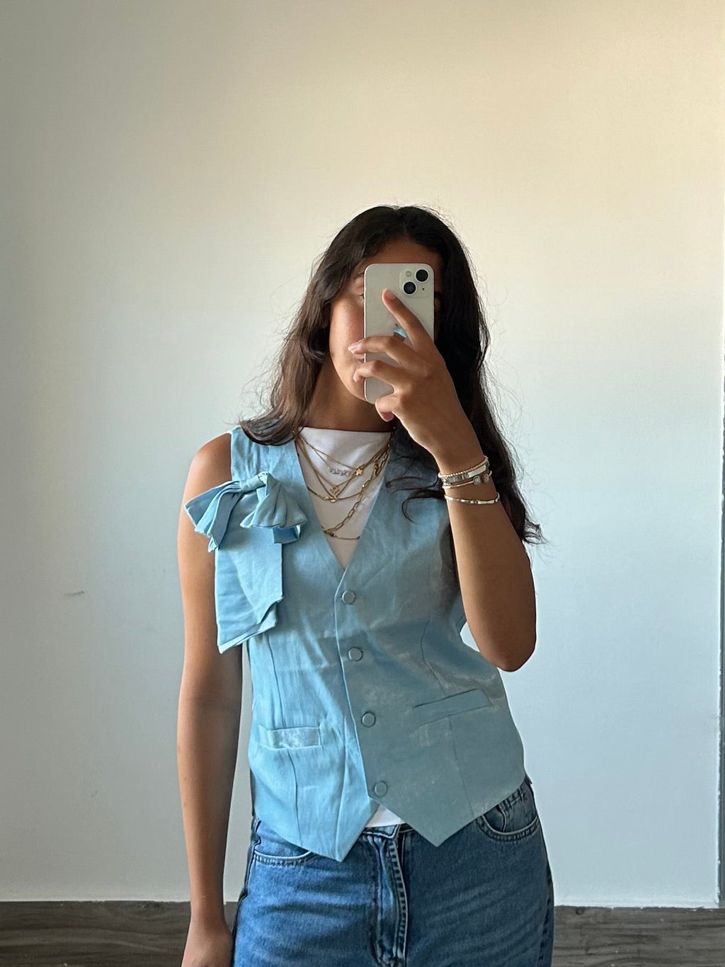 Shimmery Blue Vest
