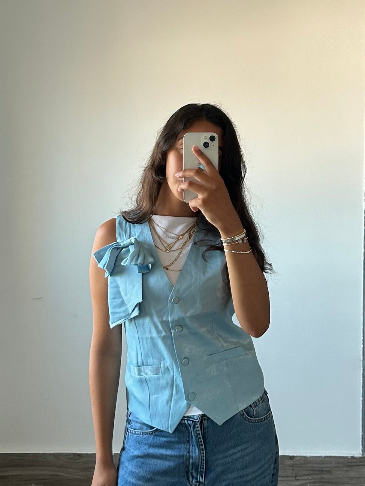 Shimmery Blue Vest