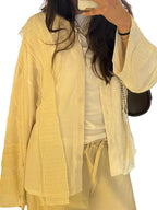 White Shirt with Loose Strips