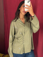 The Star Linen Top in Olive