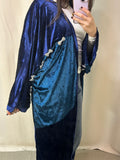 Bow Navy Velvet Kaftan