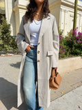 Oversized Beige Wool Coat