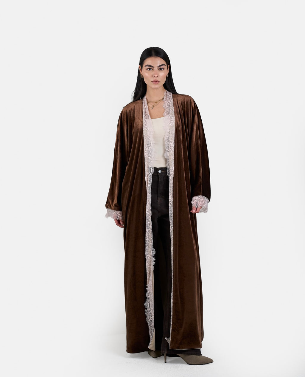 Lace Kaftan in Brown