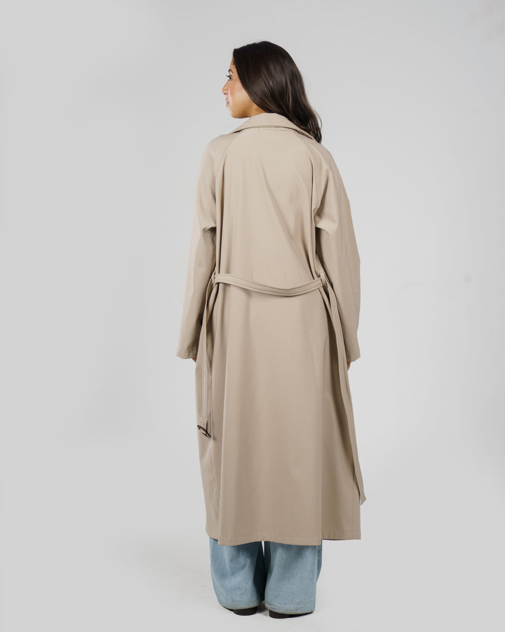 Oversized Trench Coat in Beige
