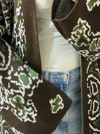 Patches Knit Cardigan in Brown