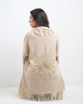 Star Knit Cardigan in Beige
