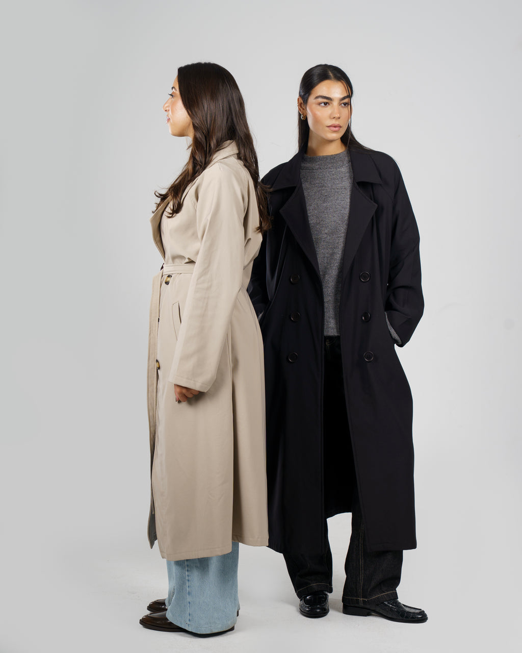 Oversized Trench Coat in Black