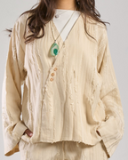 The Cream Feather Top