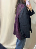 Denim Blazer x Suede Back