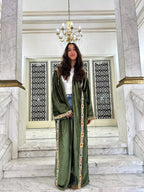 Olive Flowers Abaya Kaftan