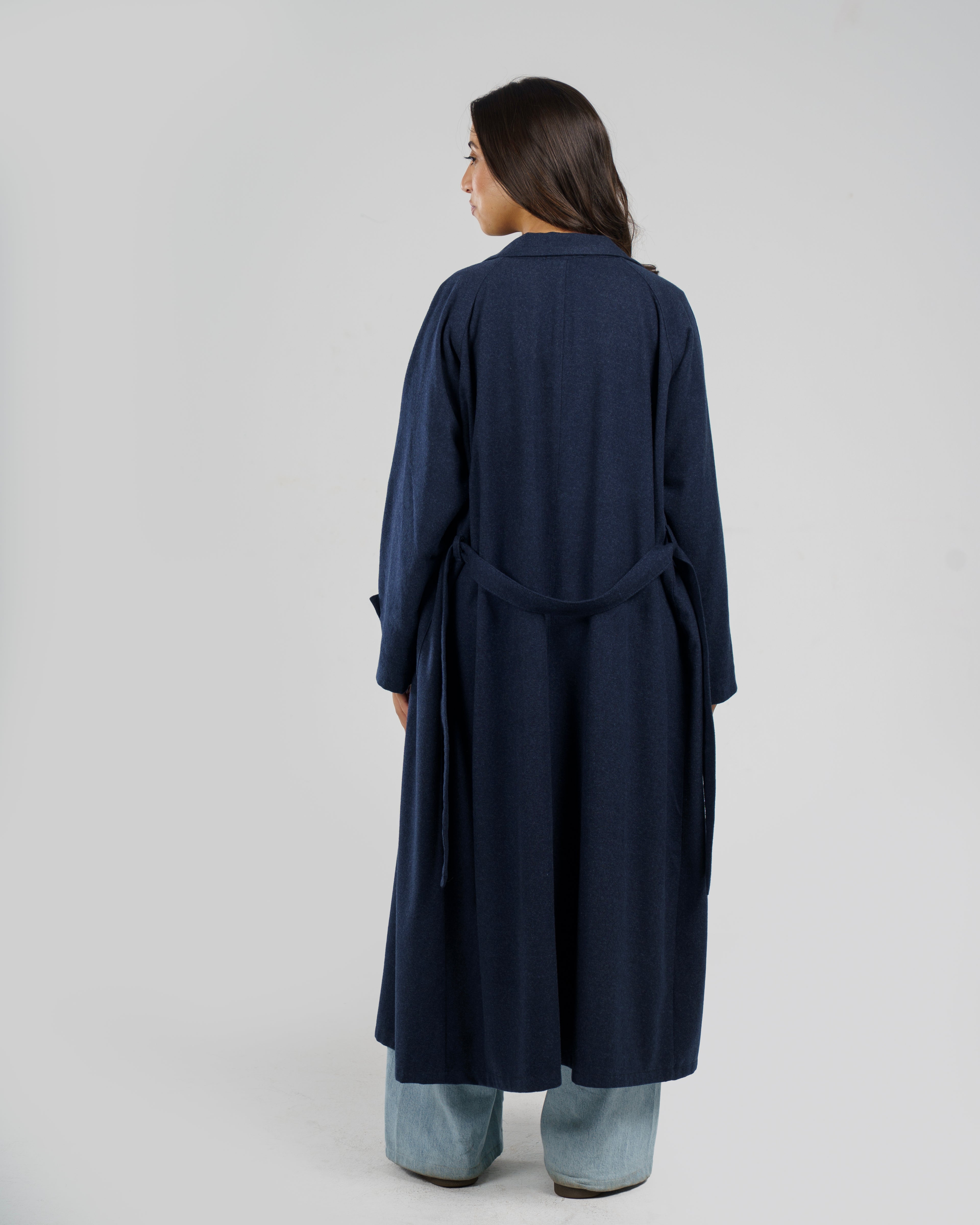 Wool Coat in Navy