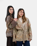 Embroidered Cardigan in Beige