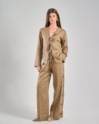 Pure Linen Pants in Café