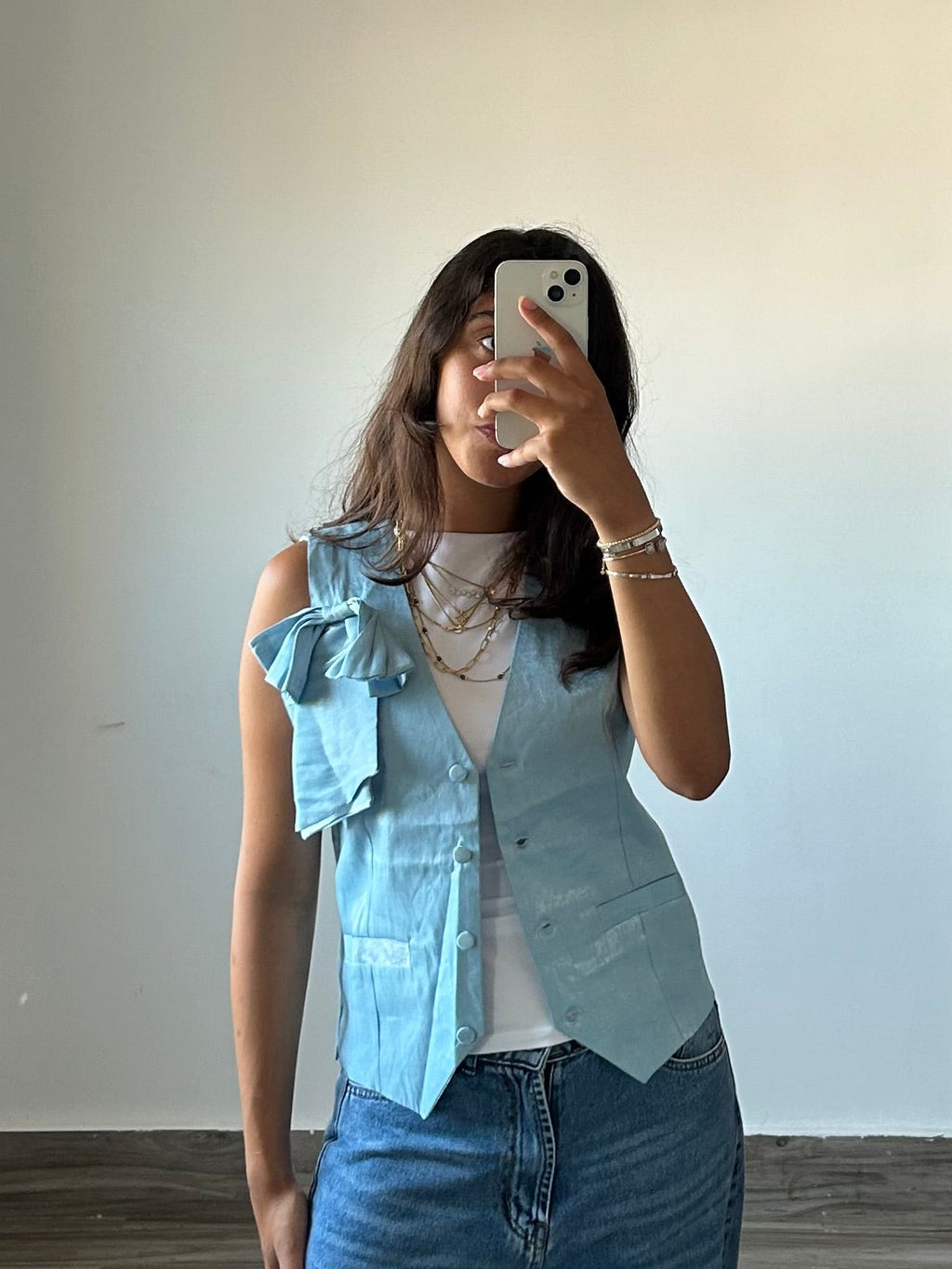 Shimmery Blue Vest