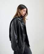 Leather Jacket with Scarf